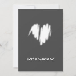 Rengör monokrom modern, vit hjärt-QR-kod Julkort