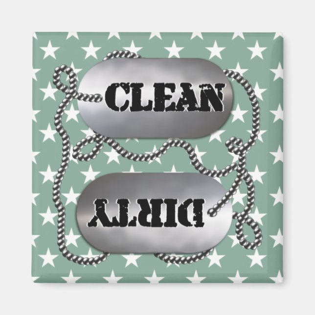 Rengör N Dirty Hundbrickors 7 (Dishwasher Magnet) Magnet (Framsidan)