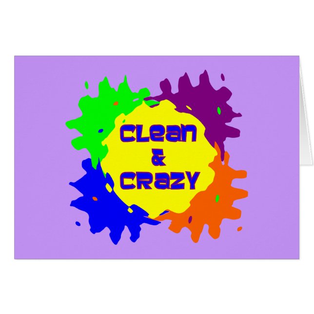 Rengör och Crazy Hälsningskort (Framsidan Horizontal)