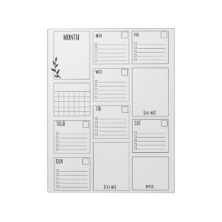 Rengör och minimera daglig planering anteckningsblock