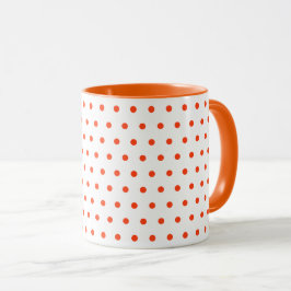 Rengör Polka dots i vit Orange med enkel miniminiv Mugg