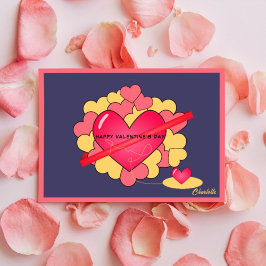 Rengör Rosa Heart Alla hjärtans dag Helgdag Card f Julkort