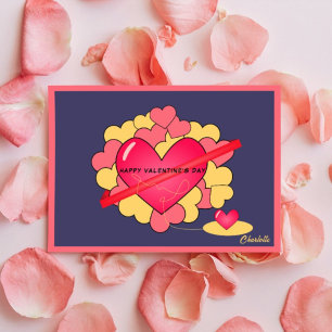 Rengör Rosa Heart Alla hjärtans dag Helgdag Card f Julkort