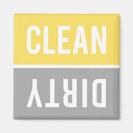 Rengör smutsig Bright-Gult och Grått Dishwasher Magnet