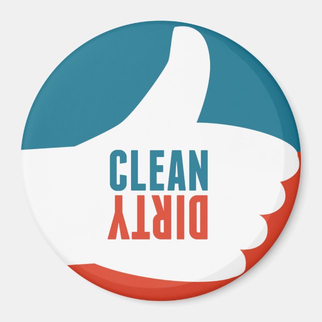 Rengör smutsig disch Dishwasher Magnet Thumbs Up R (Framsidan)