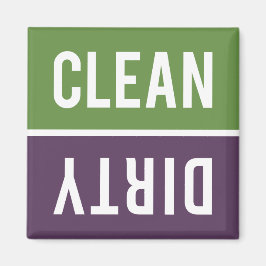 Rengör smutsig Grönt och Lila Dishwasher Magnet