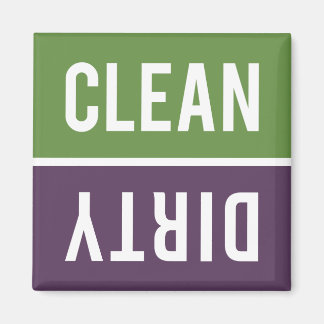 Rengör smutsig Grönt och Lila Dishwasher Magnet