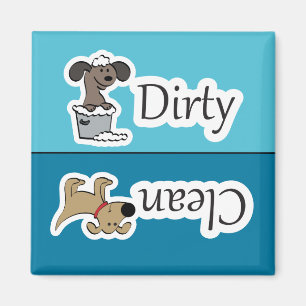 Rengör/smutsigt Hundar Dishwasher Magnet