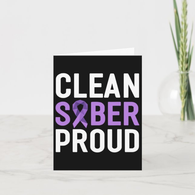 Rengör sober Proud End Addence Overdose Awareness Kort (Framsida)