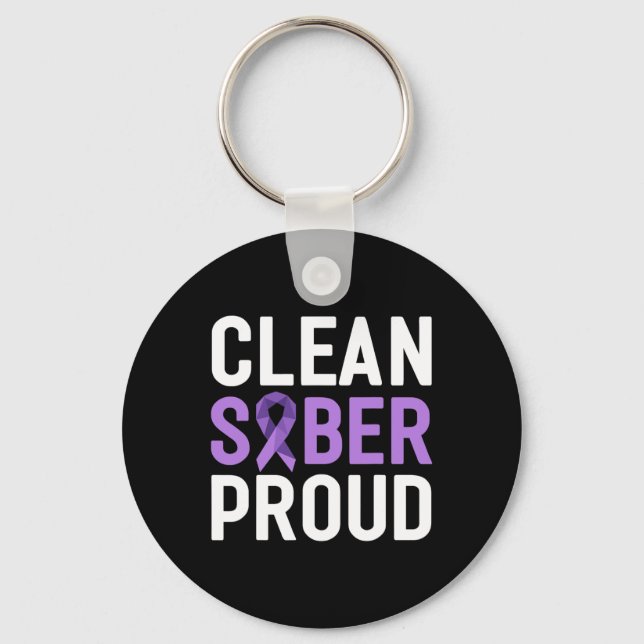 Rengör sober Proud End Addence Overdose Awareness Nyckelring (Framsida)