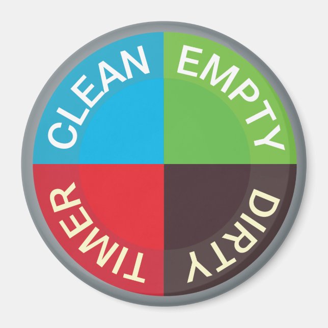 Rengör tom, tom, torktumlarens köksbok magnet (Framsidan)