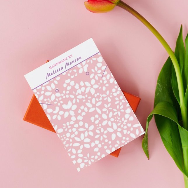 Rengör Visning för enkel Rosa Necklace Earring- Visitkort (Skapare uppladdad)