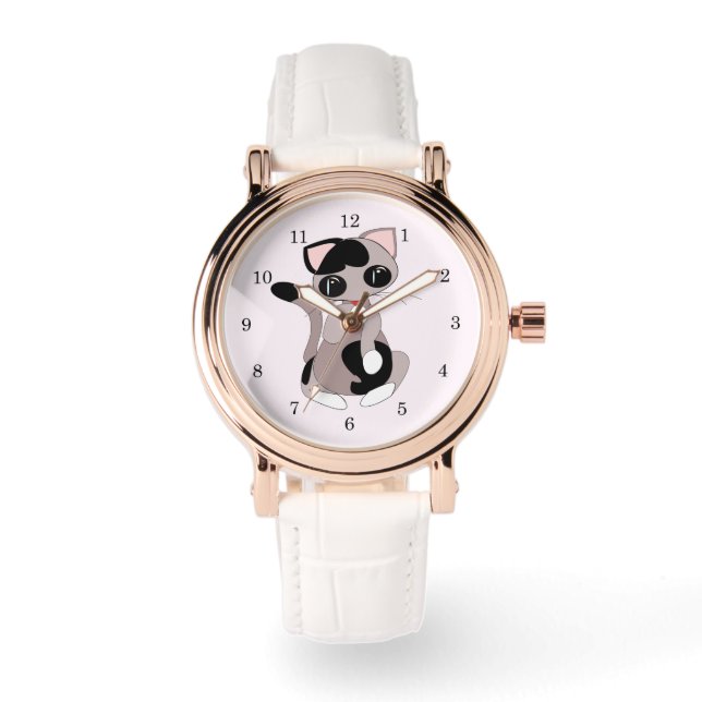 Rengöring Kattklocka - Anpassningsbar Armbandsur (Framsida)