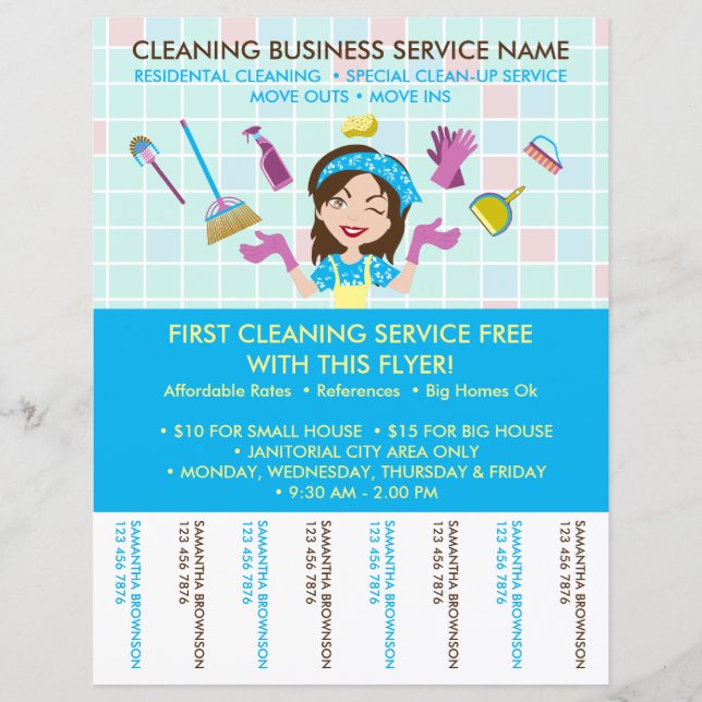 Rengöring Städtjänst Biljetter Reklam Flyer (Framsida)
