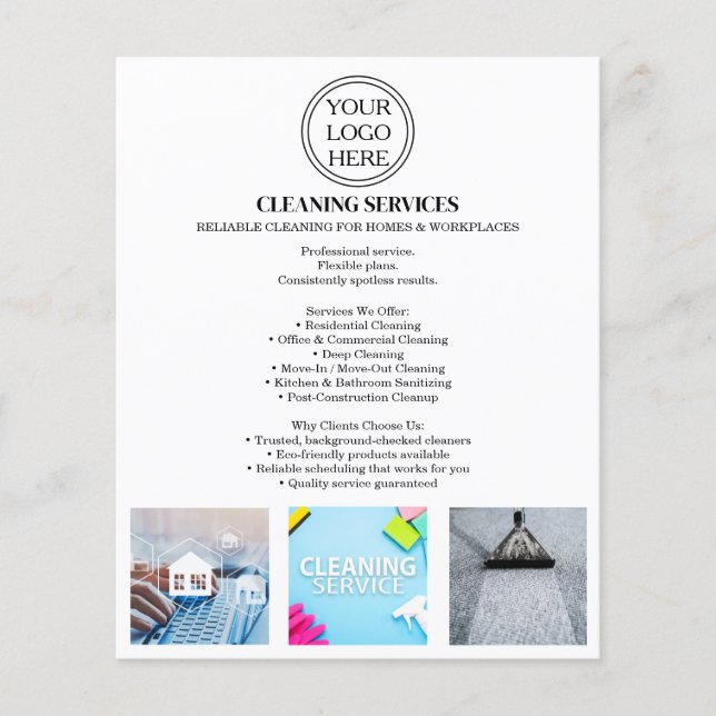 Rengöringstjänst Kampanjflyer | Mall Flygblad (Framsidan)