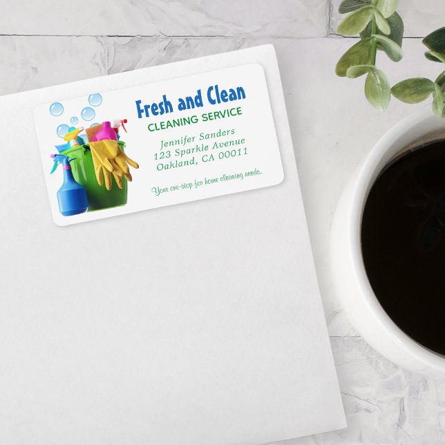 Rengöringstjänst Tillbehör Hink Städhjälp Adressetikett (Skapare uppladdad)
