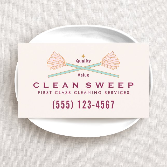 Rengöringstjänster för husrenare renare Rosa Visitkort (Skapare uppladdad)