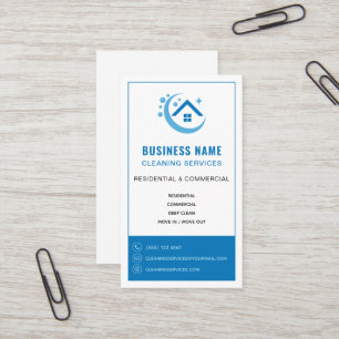 Rengöringstjänster Professionell Logo Blå Visitkort