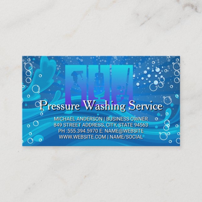 Rengöringsverktyg | Tvålbubblor Visitkort (Framsida)