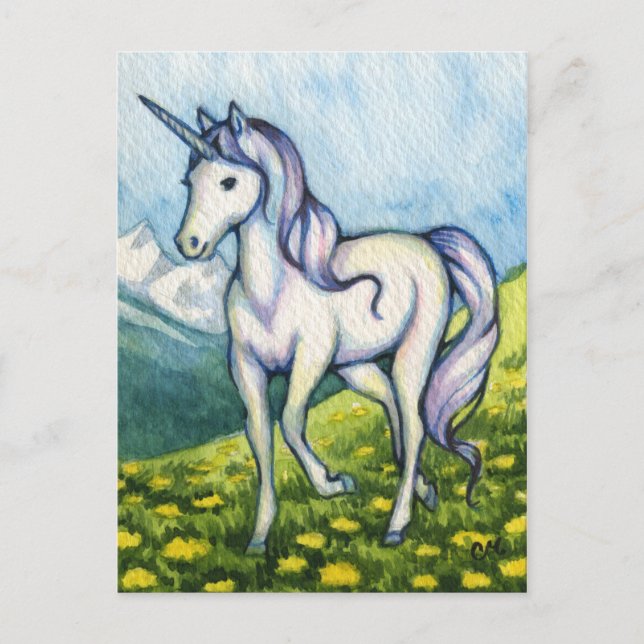 Renhetsgrad - Unicorn Fantasy Art Vykort (Framsida)