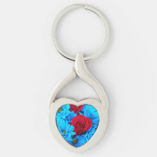 Renilde Twisted Heart Silverfärgad Nyckelring