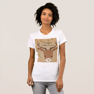 renillustration på en brun bakgrund t shirt