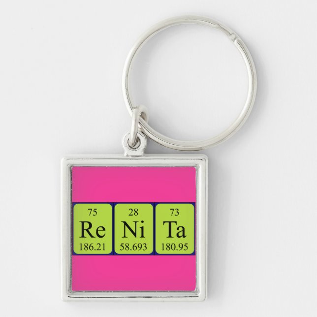 Renita Periodisk nyckelring bord namn (Framsidan)