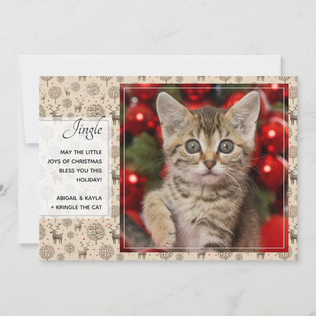 Renmönster & Skript Typografi Anpassad Färg Julkort (Framsida)