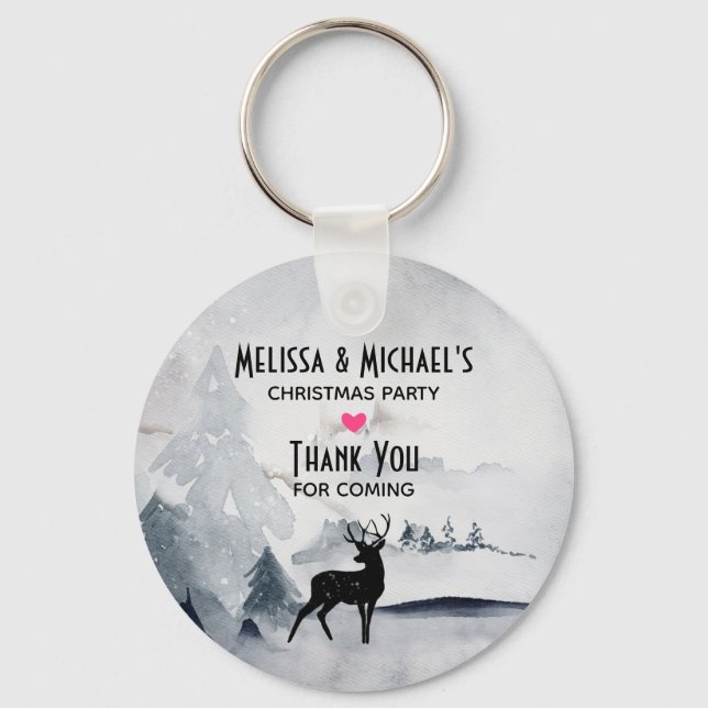 Rennar i det vilda gråa akvarelljul nyckelring (Framsida)