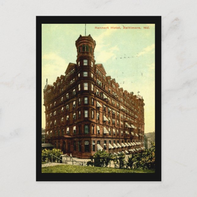 Rennert Hotel, Baltimore 1913 Vintage Vykort (Framsida)
