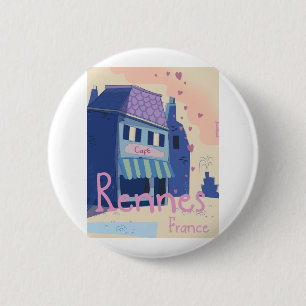 Rennes Frankrike vintage tecknad film Knapp