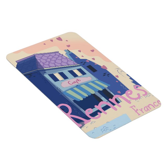Rennes Frankrike vintage tecknad Magnet (Högersidan)