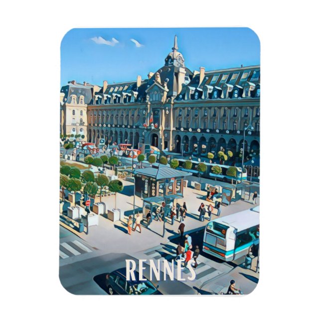 Rennes Photo Vintage Magnet (Vertikal)