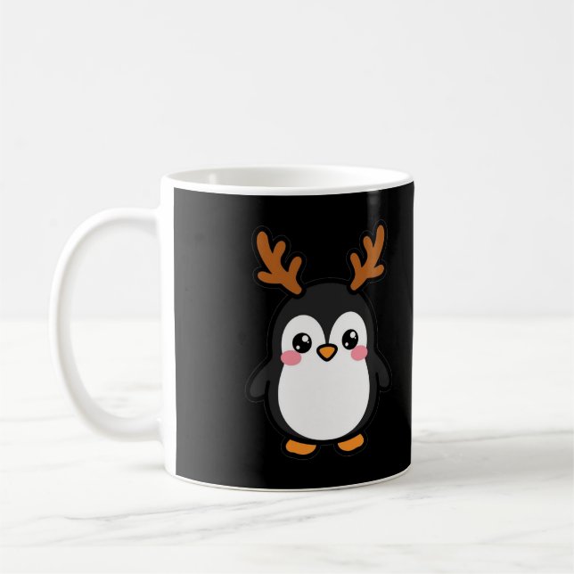 Rennjakt Pingvin Jul Kaffemugg (Vänster)