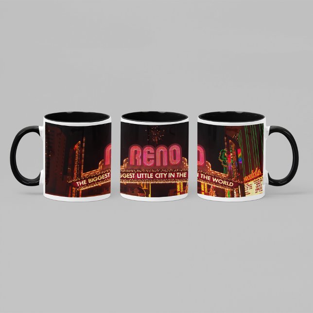 Reno Arch Vintage Wraparound Photo Mugg (Photo covers the entire print area... wraparound style image.)