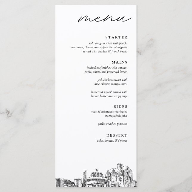 Reno Bröllop Dinner Menu Meny (Framsida)