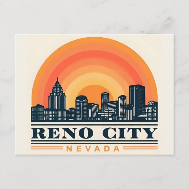 Reno City Nevada skyline Vykort (Framsida)