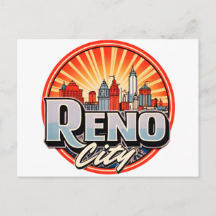 Reno City Nevada skyline Vykort