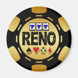 RENO GULD- OCH SVARTPOKERCHIP MAGNET