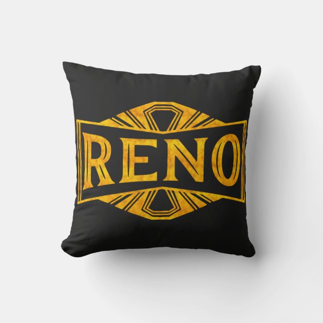 Reno Guld Rush Elegant Art Deco Kudde (Framsida)