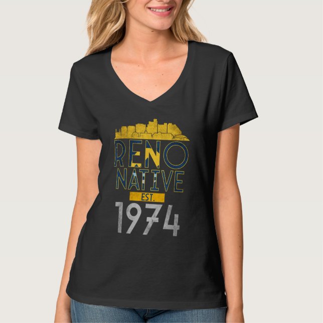 Reno Native Est 1974 T Shirt (Framsida)