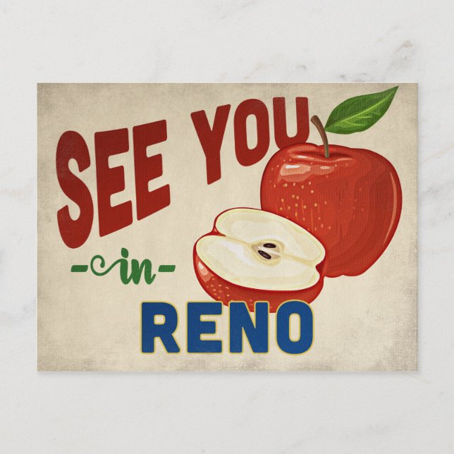 Reno Nevada Apple - Vintage resor Vykort (Framsida)