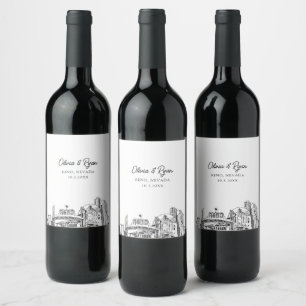 Reno Nevada Bröllop Personlig Vin etikett