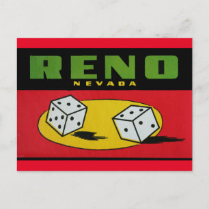 Reno Nevada Dice vintage resor vykort