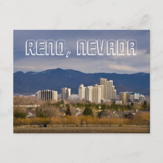 Reno Nevada Downtown Skyline Postcard Vykort