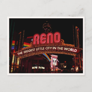 Reno Nevada Neon skylt Största lilla staden Downto Vykort