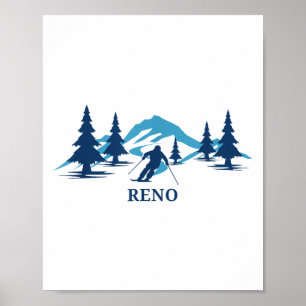 Reno Nevada Ski Resort Skiing Skier _1 Poster