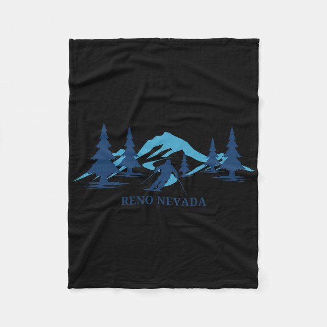 Reno Nevada Ski Resort Skiing Skier Fleecefilt (Framsidan)