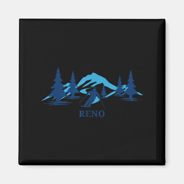 Reno nevada skidort skidåkning skidåkare  magnet (Framsidan)