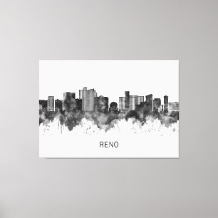 Reno Nevada Skyline BW Canvastryck